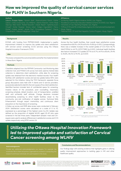 How we improved the quality of cervical cancer services for PLHIV in Southern Nigeria